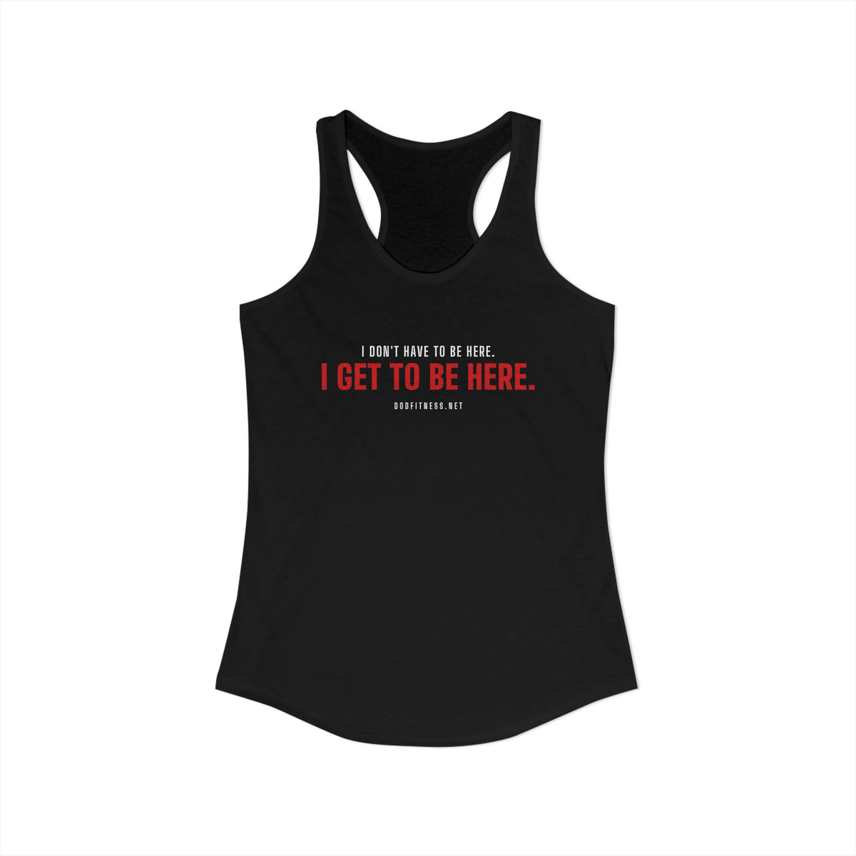 Have Get women's racerback tank in Solid Black - funny gym tank by DoD Fitness