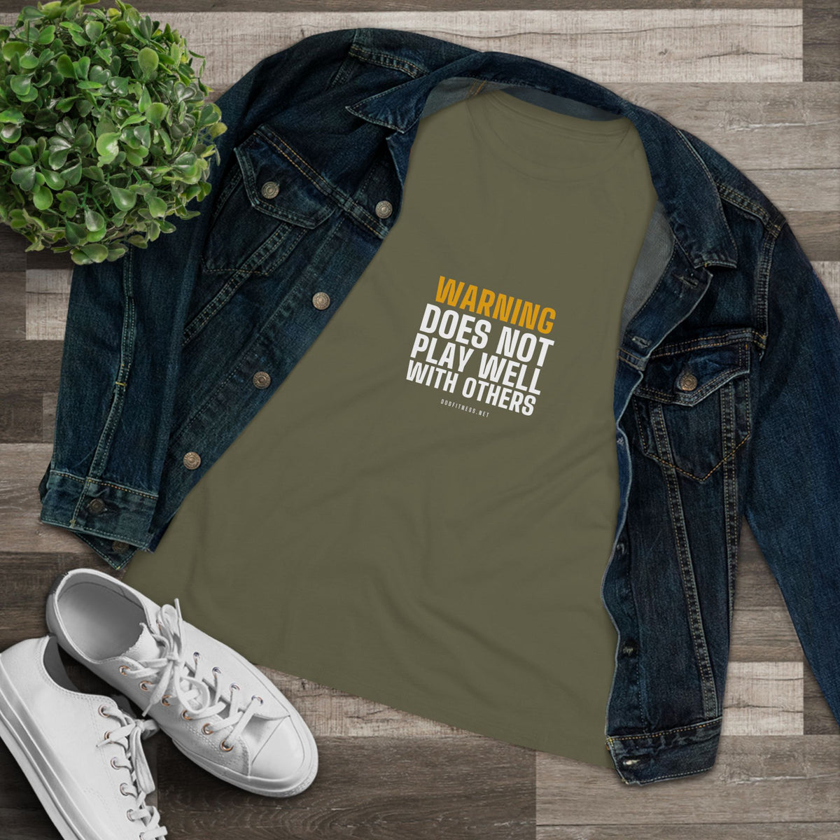 Warning Label women's tee - funny gym shirt by DoD Fitness