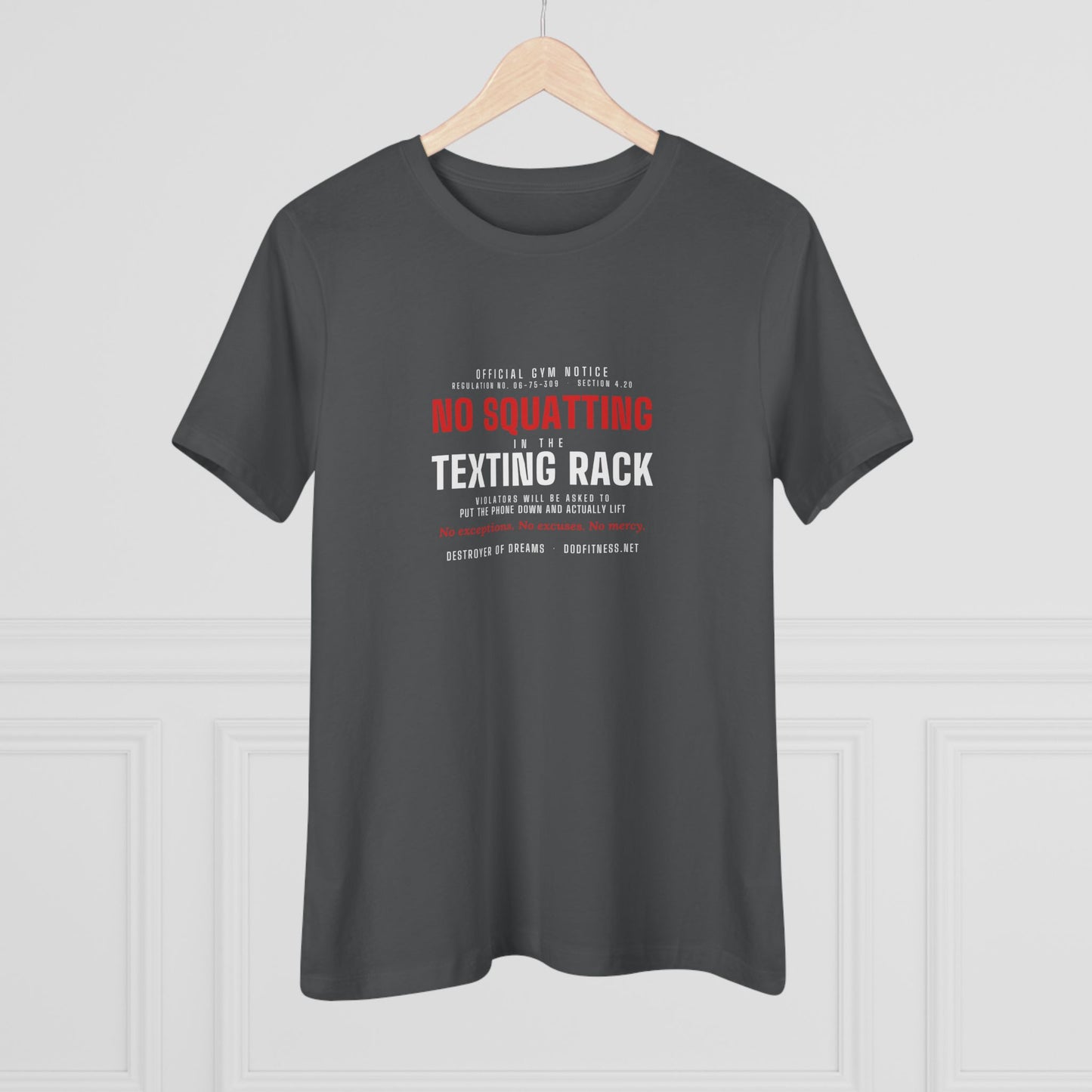 DoD Fitness - No Squatting Texting Rack Women's Tee