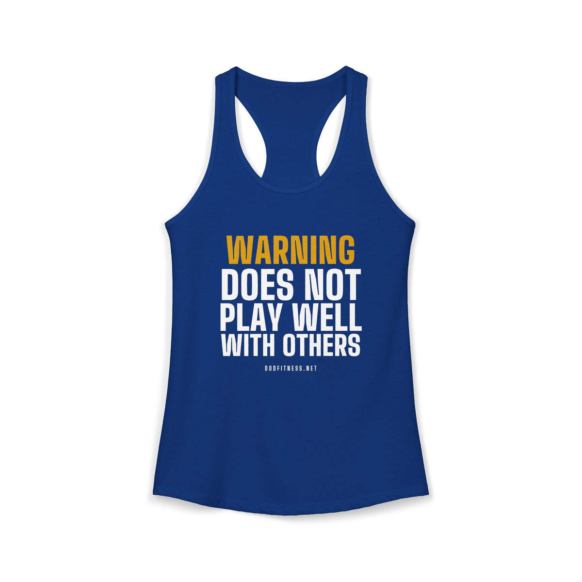 Warning Label women's racerback tank - funny gym tank by DoD Fitness