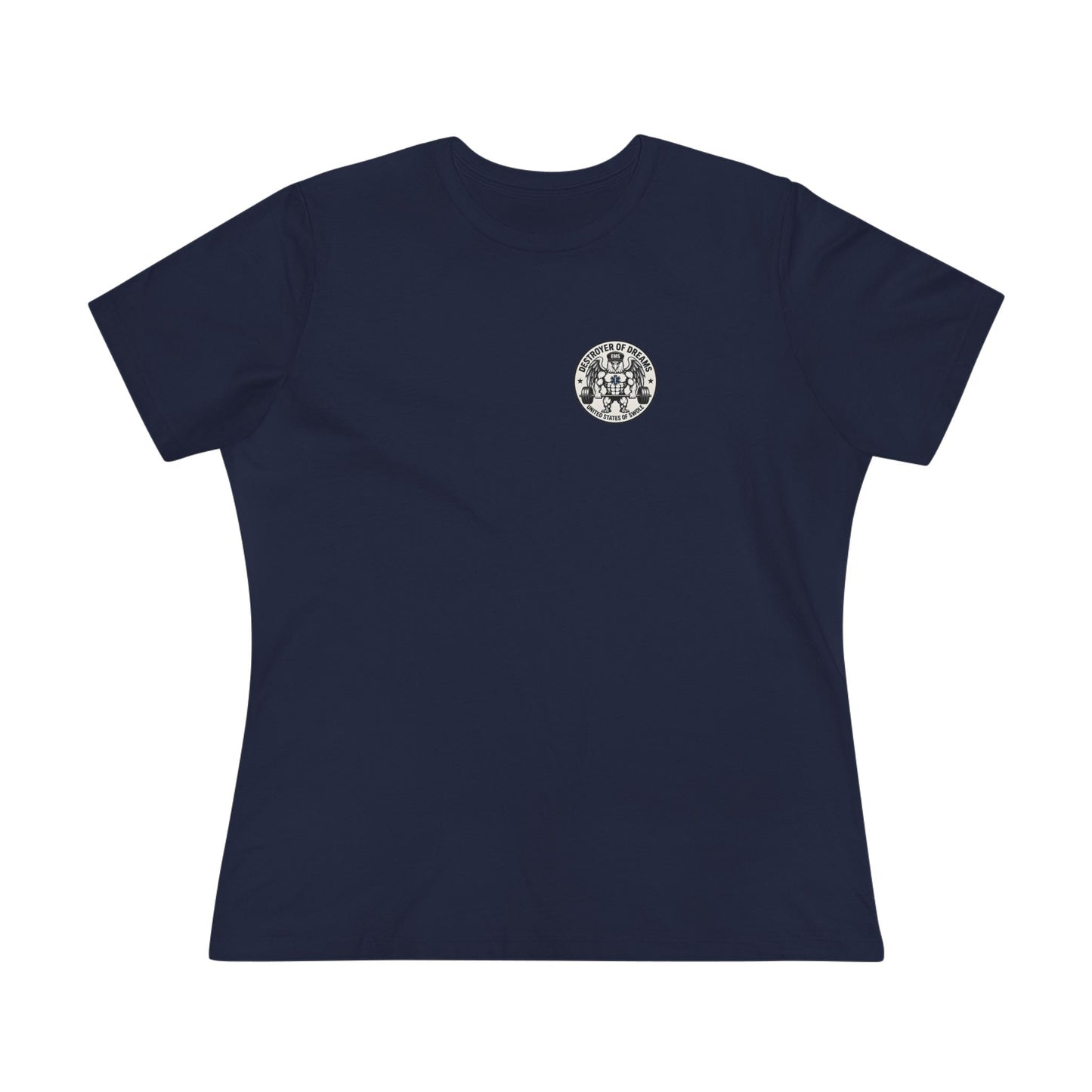 Thin Green Line women's tee in Navy - funny gym shirt by DoD Fitness