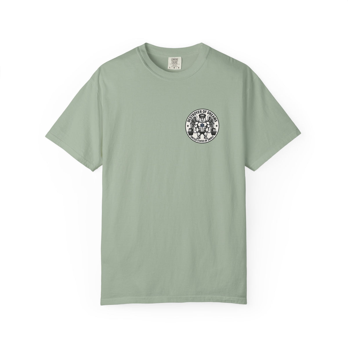 Thin Green Line men's tee in Bay - funny gym shirt by DoD Fitness