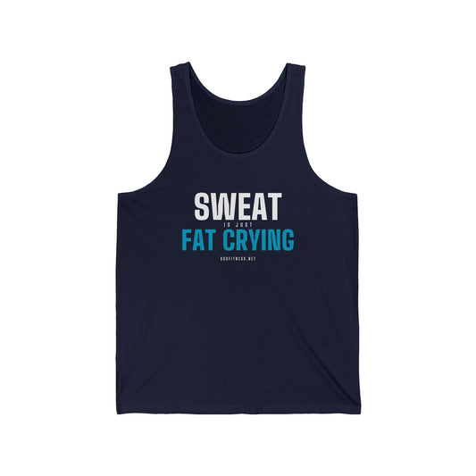 Fat Crying Frown men's tank in Navy - funny gym tank by DoD Fitness