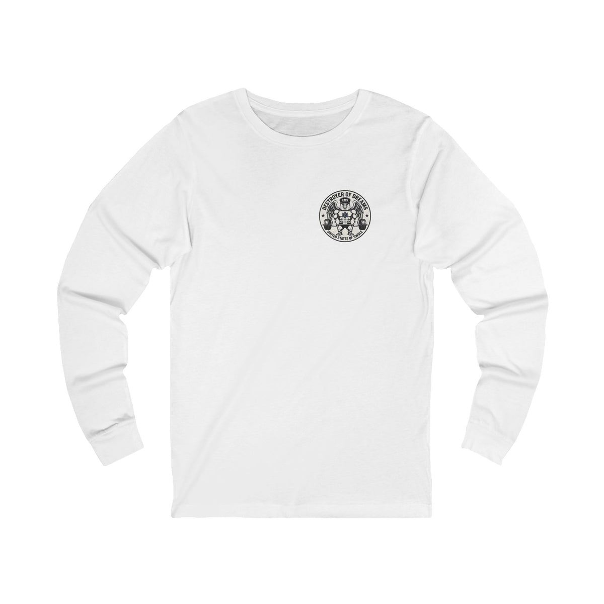 Thin Green Line long sleeve in White - funny gym shirt by DoD Fitness