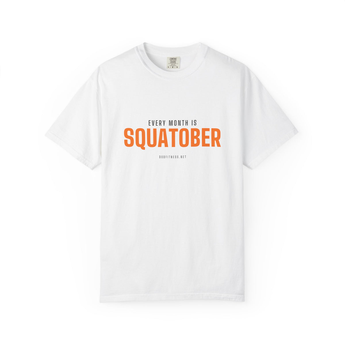 Squatober men's tee in White - funny gym shirt by DoD Fitness