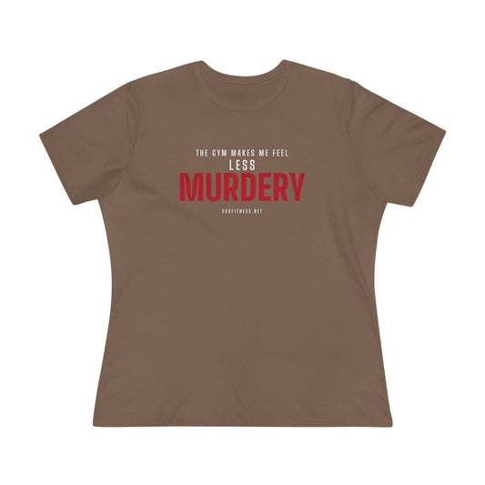 Murdery women's tee in Vintage Brown - funny gym shirt by DoD Fitness