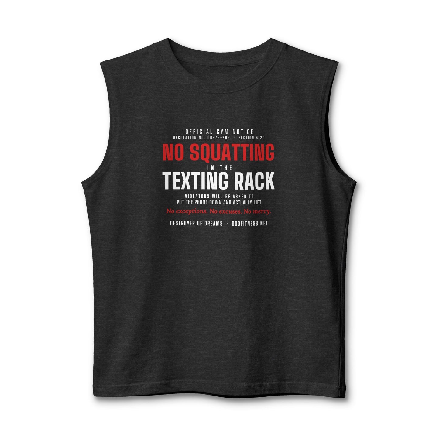 DoD Fitness - No Squatting Texting Rack Stringer Tank