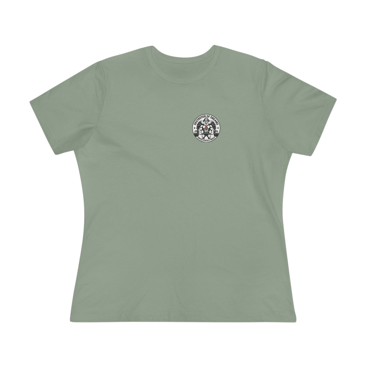 Thin Red Line women's tee in Sage - funny gym shirt by DoD Fitness