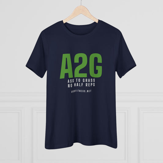 A2G - No Half Reps women's tee in Navy - funny gym shirt by DoD Fitness