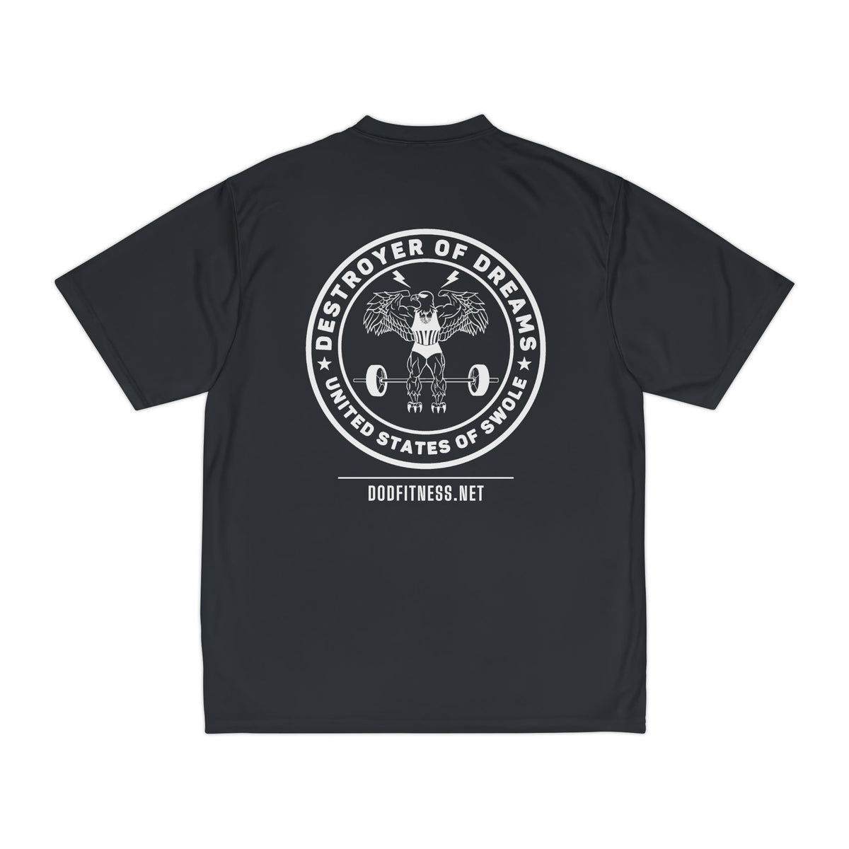 Warning Label performance tee - funny gym shirt by DoD Fitness