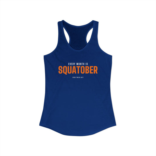Squatober women's racerback tank in Solid Royal - funny gym tank by DoD Fitness