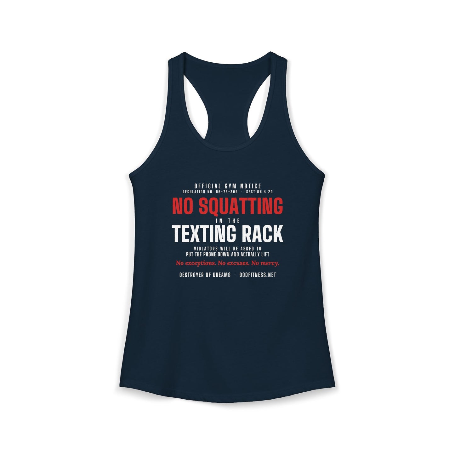 DoD Fitness - No Squatting Texting Rack Women's Tank