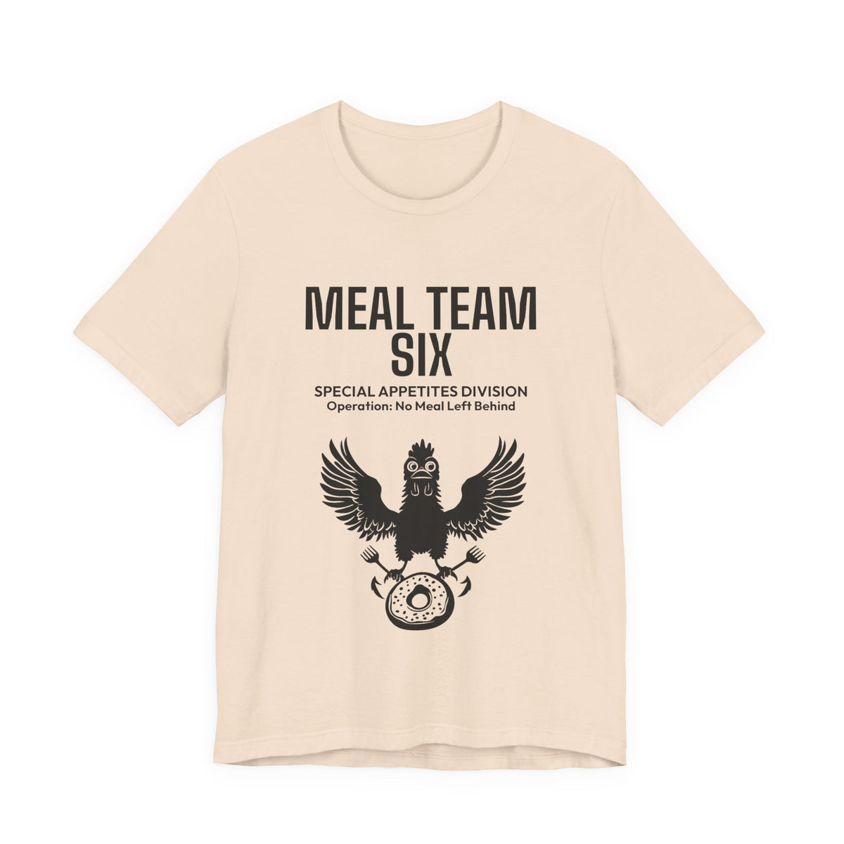 MEAL Team 6 - No Meal Left Behind men's tee in Soft Cream - funny gym shirt by DoD Fitness