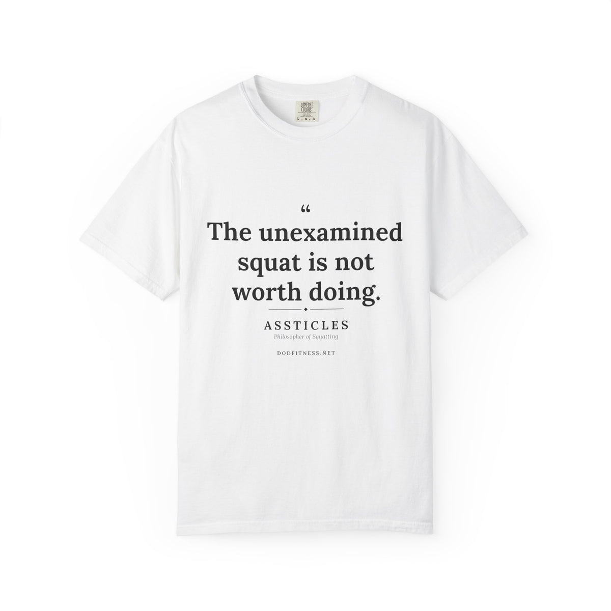 Assticles - The Unexamined Squat men's tee - funny gym shirt by DoD Fitness