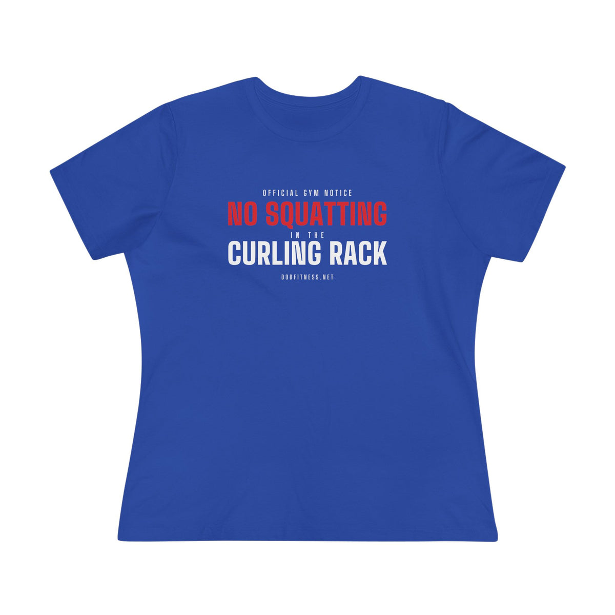 Curling Rack women's tee - funny gym shirt by DoD Fitness