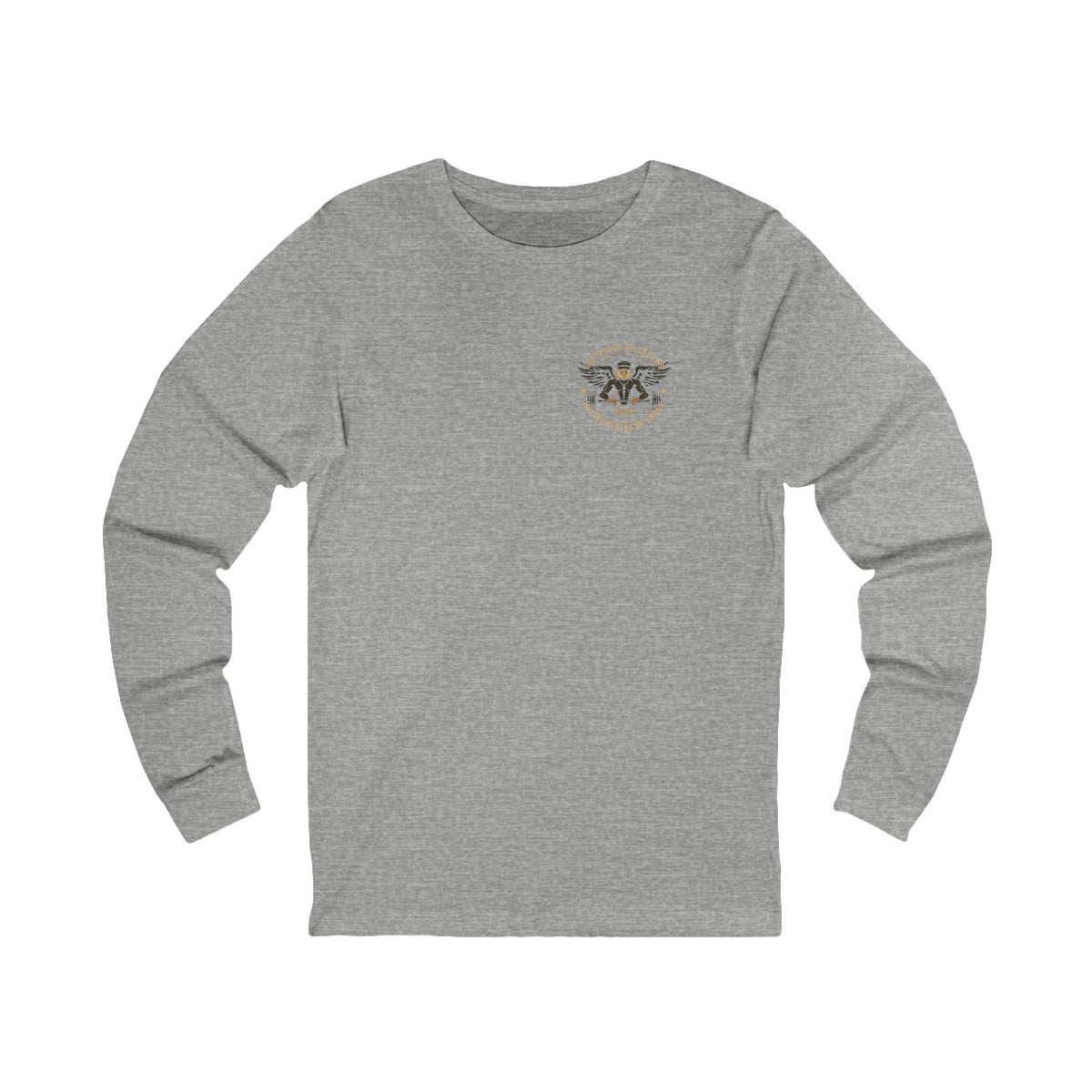 United We Serve - Military long sleeve in Athletic Heather - funny gym shirt by DoD Fitness