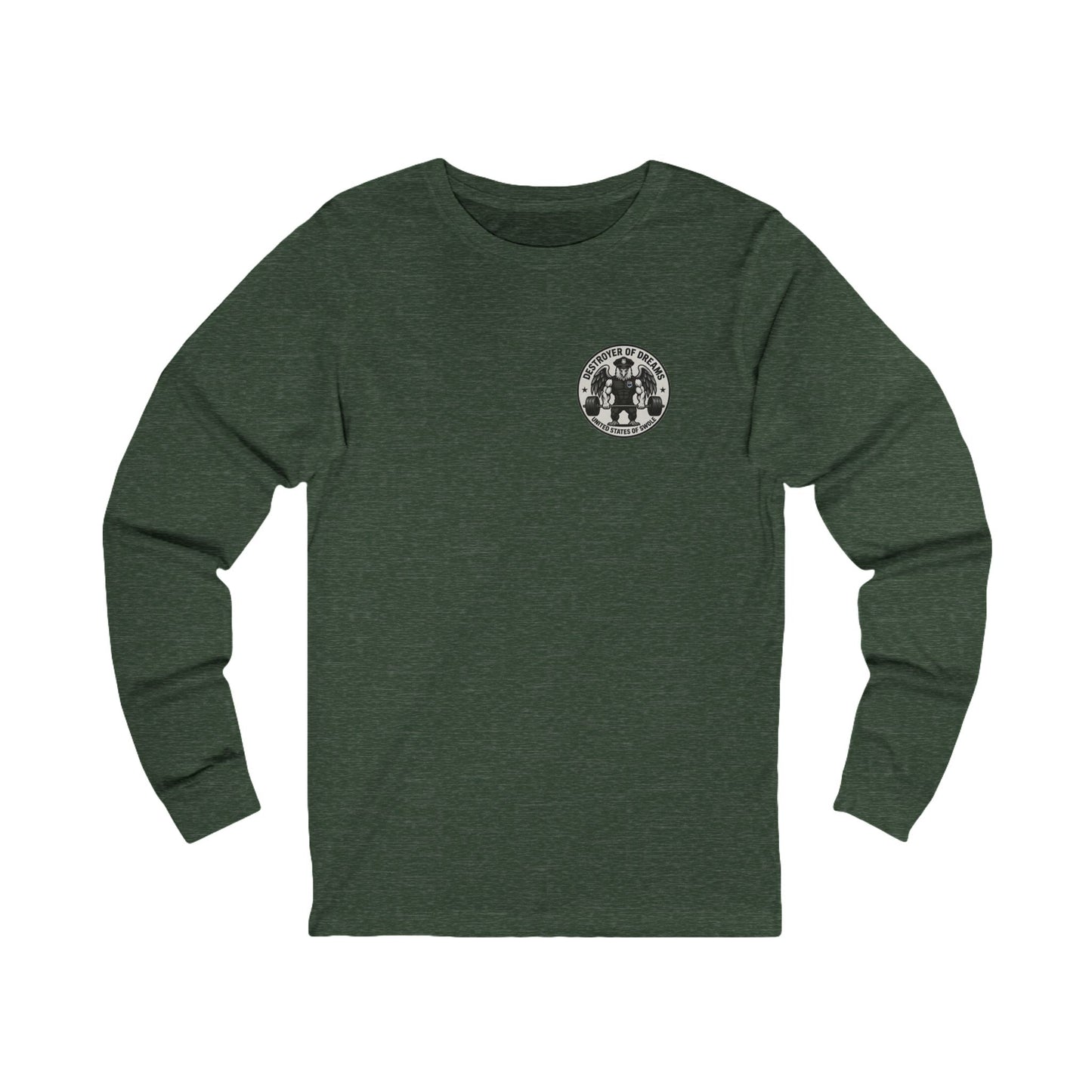 Thin Blue Line long sleeve in Heather Forest - funny gym shirt by DoD Fitness