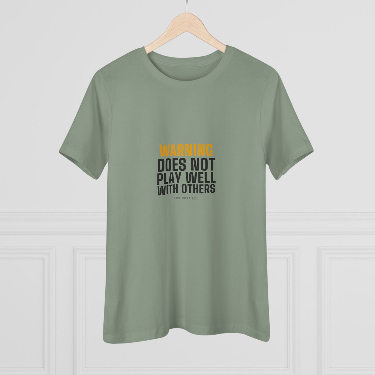 Warning Label women's tee - funny gym shirt by DoD Fitness