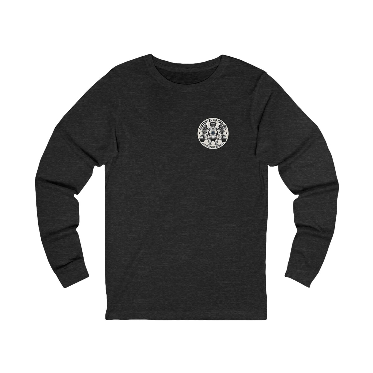 Thin Green Line long sleeve in Dark Grey Heather - funny gym shirt by DoD Fitness