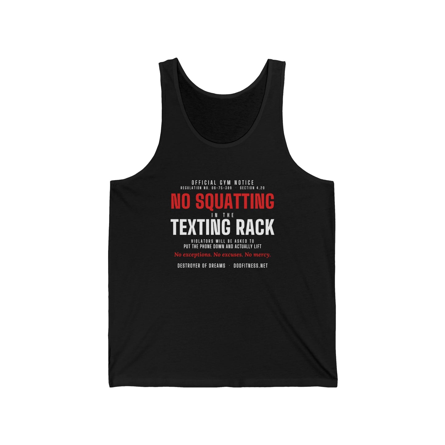 DoD Fitness - No Squatting Texting Rack Men's Tank