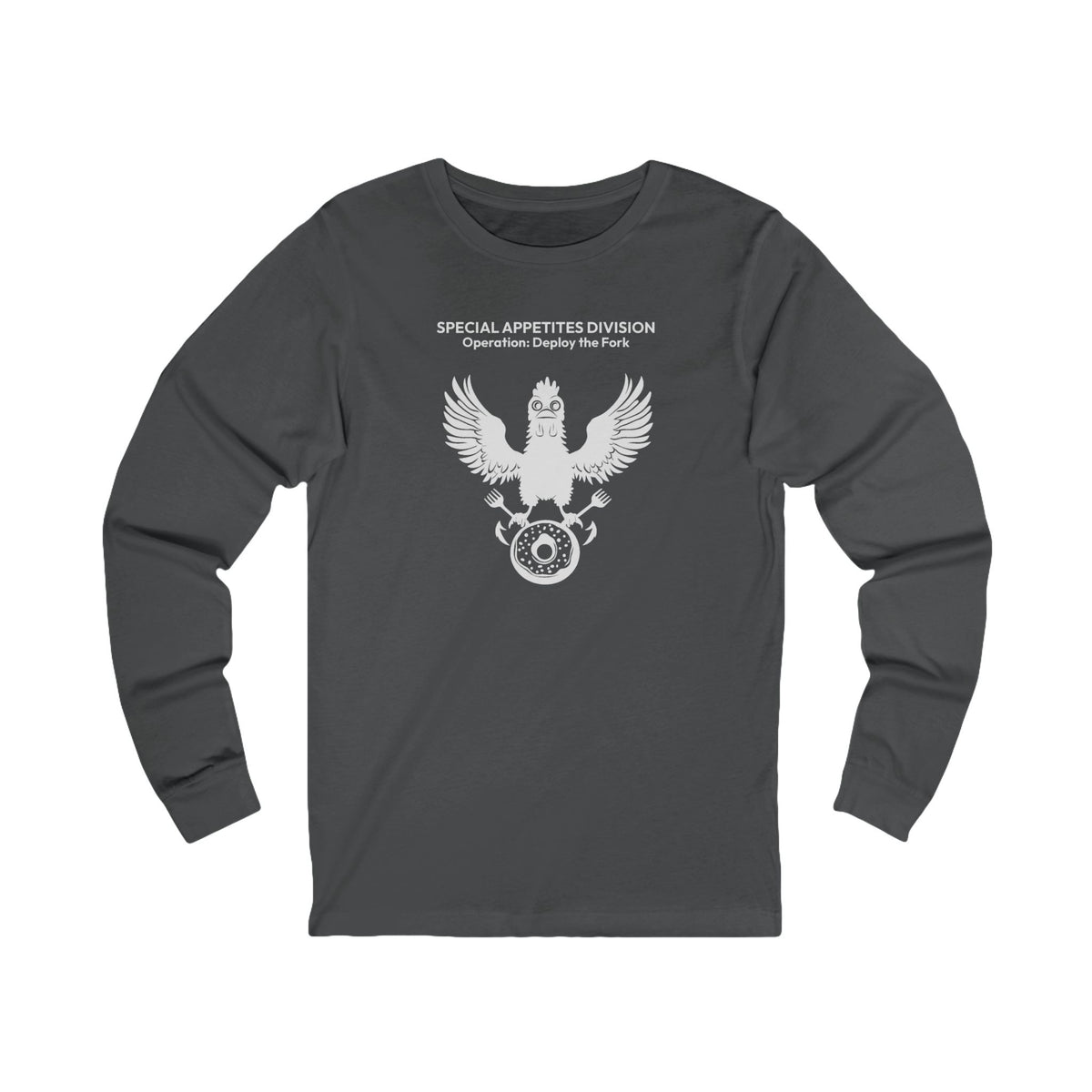 MEAL Team 6 - Deploy the Fork long sleeve tee in Asphalt - funny gym shirt by DoD Fitness