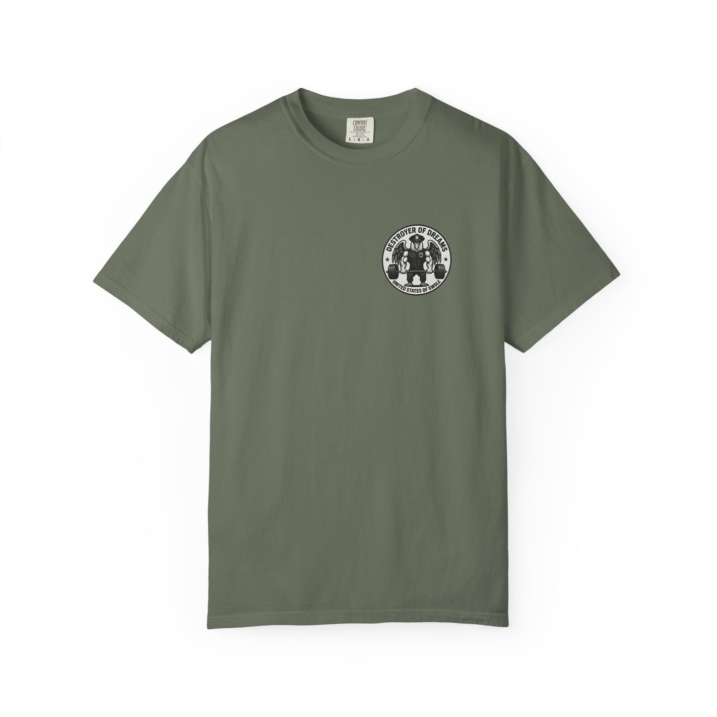 Thin Blue Line men's tee in Moss - funny gym shirt by DoD Fitness