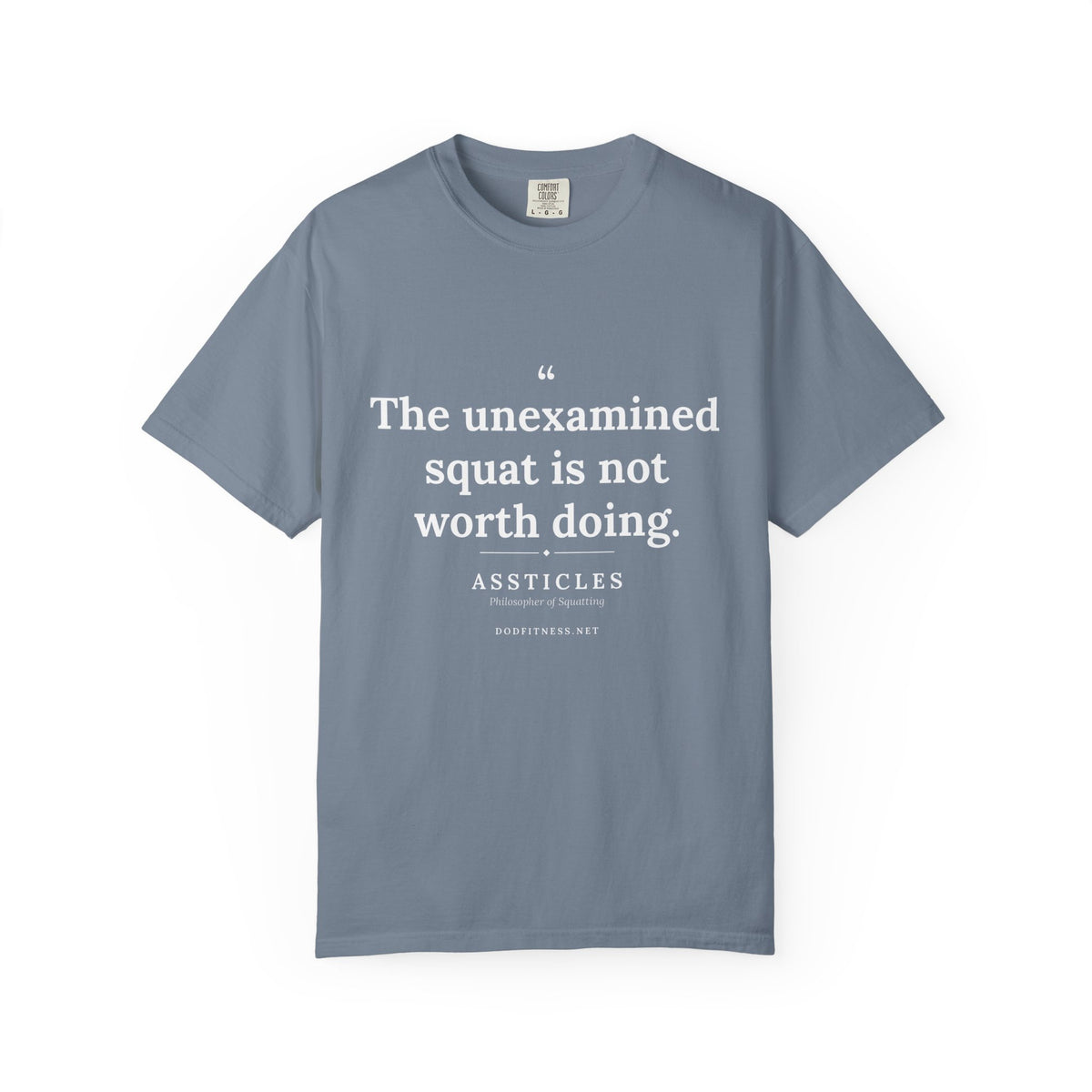 Assticles - The Unexamined Squat men's tee - funny gym shirt by DoD Fitness
