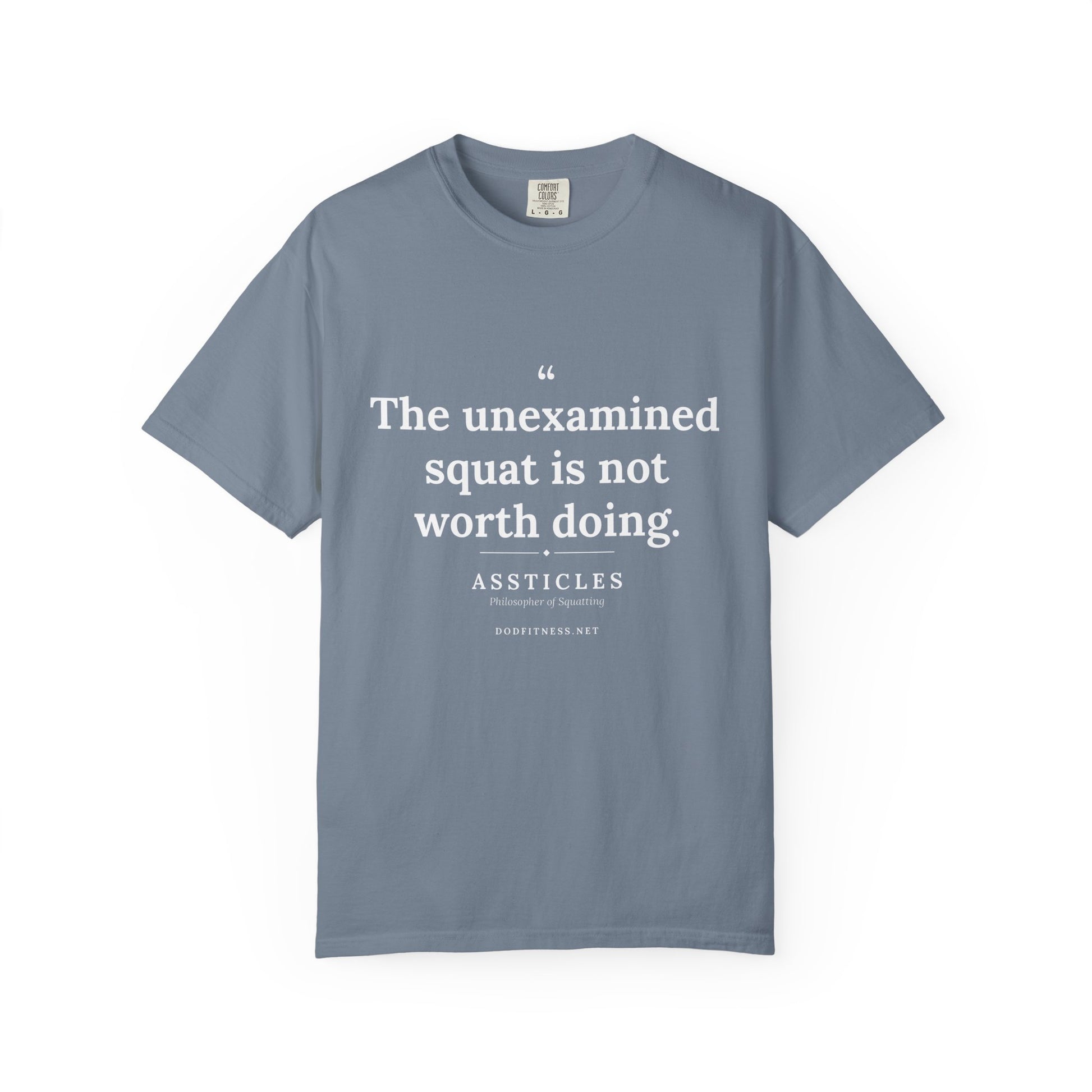Assticles - The Unexamined Squat men's tee - funny gym shirt by DoD Fitness