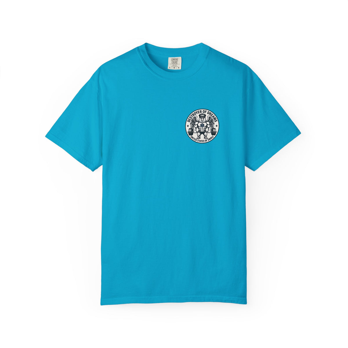Thin Green Line men's tee in Sapphire - funny gym shirt by DoD Fitness
