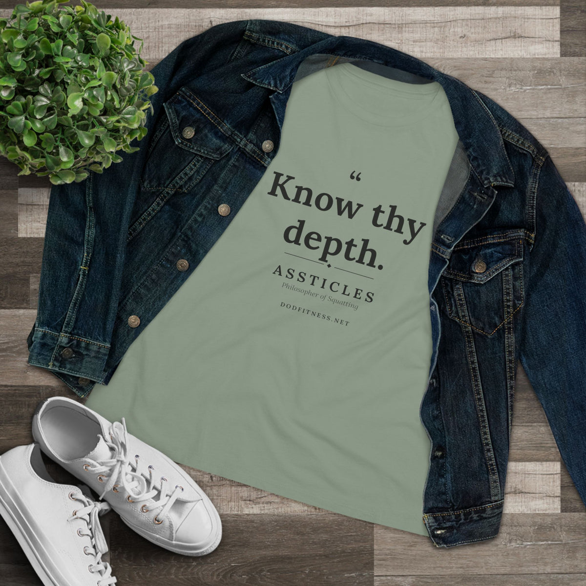 Assticles - Know Thy Depth women's tee - funny gym shirt by DoD Fitness