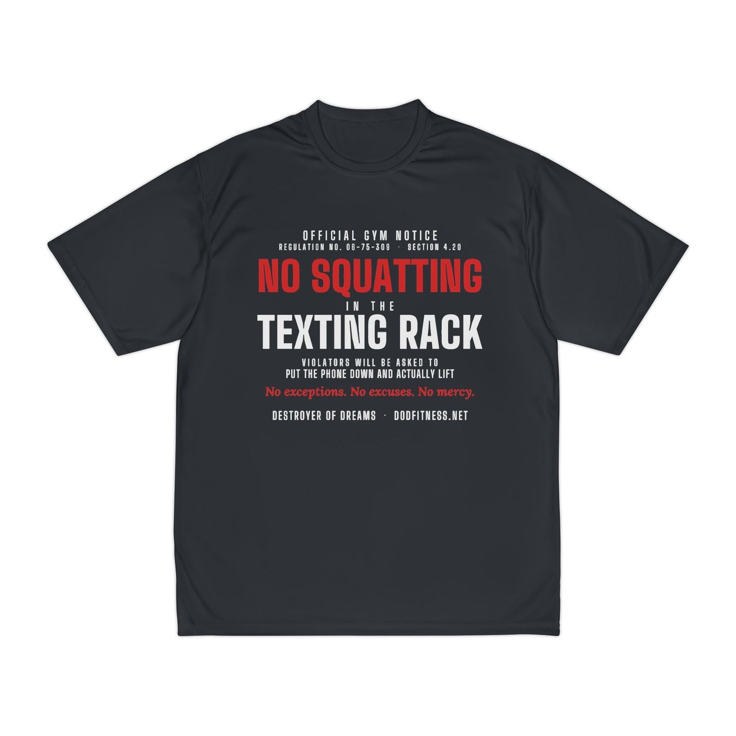DoD Fitness - No Squatting Texting Rack Moisture Wicking
