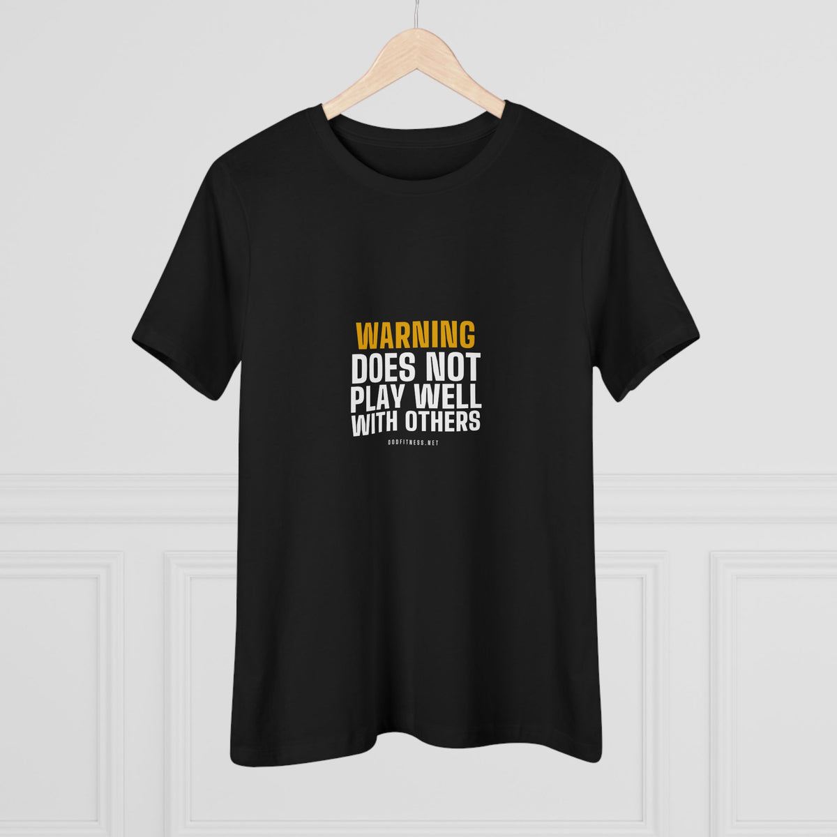 Warning Label women's tee - funny gym shirt by DoD Fitness