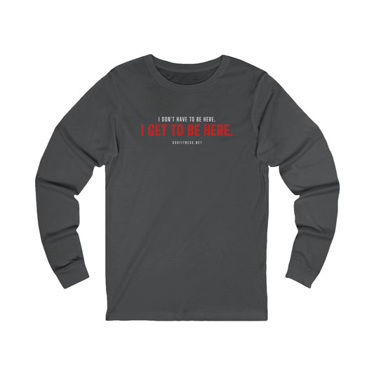 Have Get long sleeve tee in Asphalt - funny gym shirt by DoD Fitness
