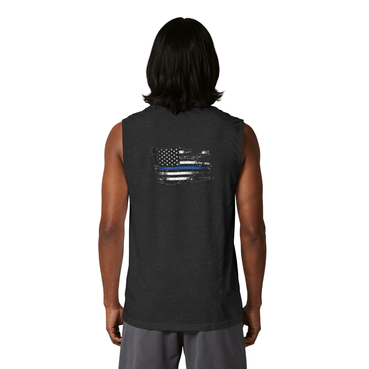 Thin Blue Line stringer tank - funny gym shirt by DoD Fitness