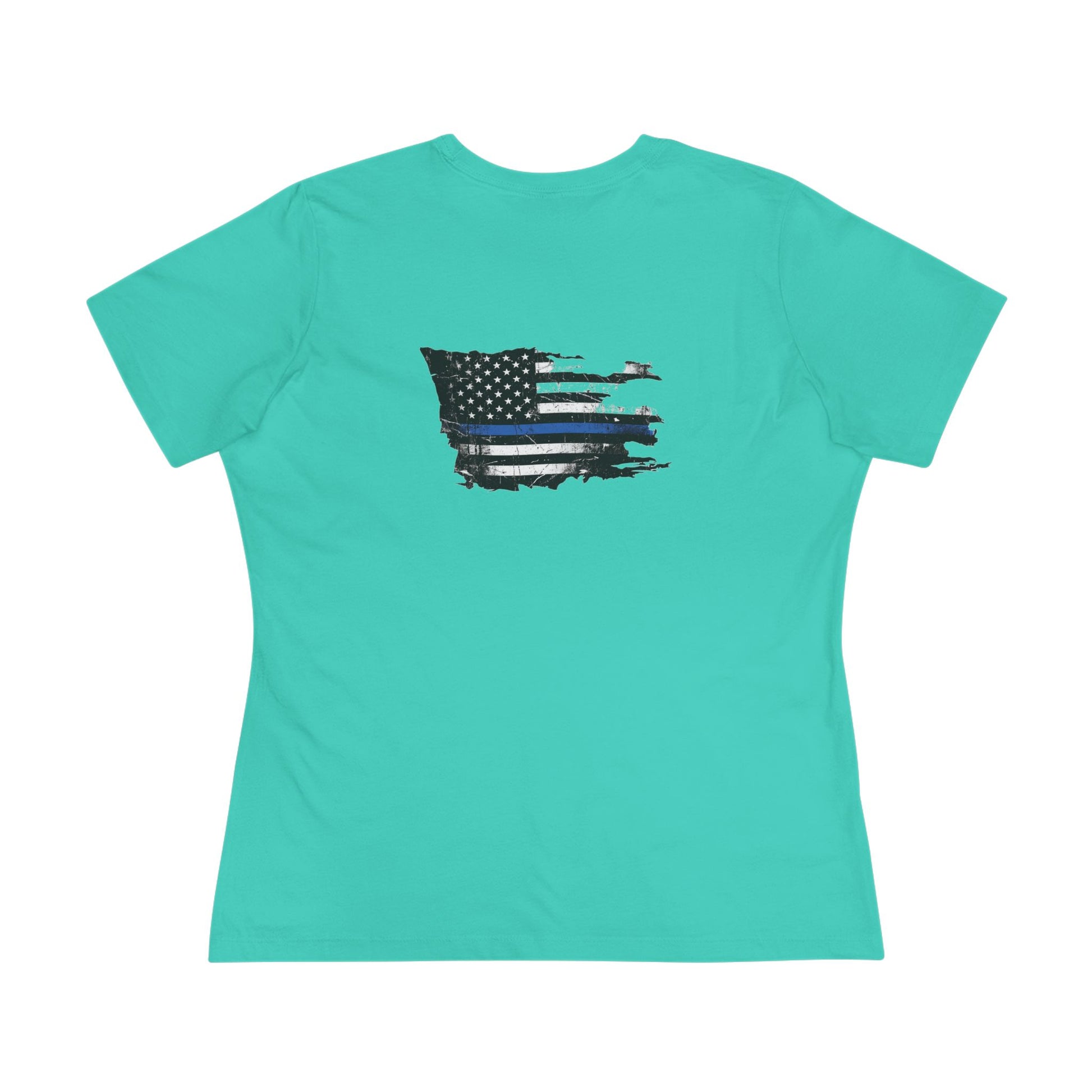 Thin Blue Line women's tee - funny gym shirt by DoD Fitness