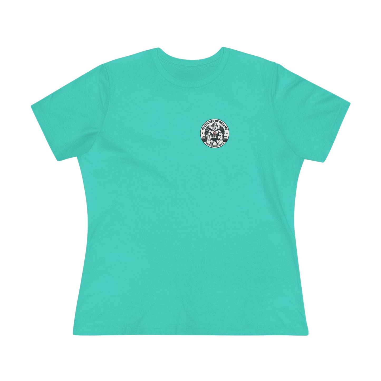 Thin Red Line women's tee in Teal - funny gym shirt by DoD Fitness