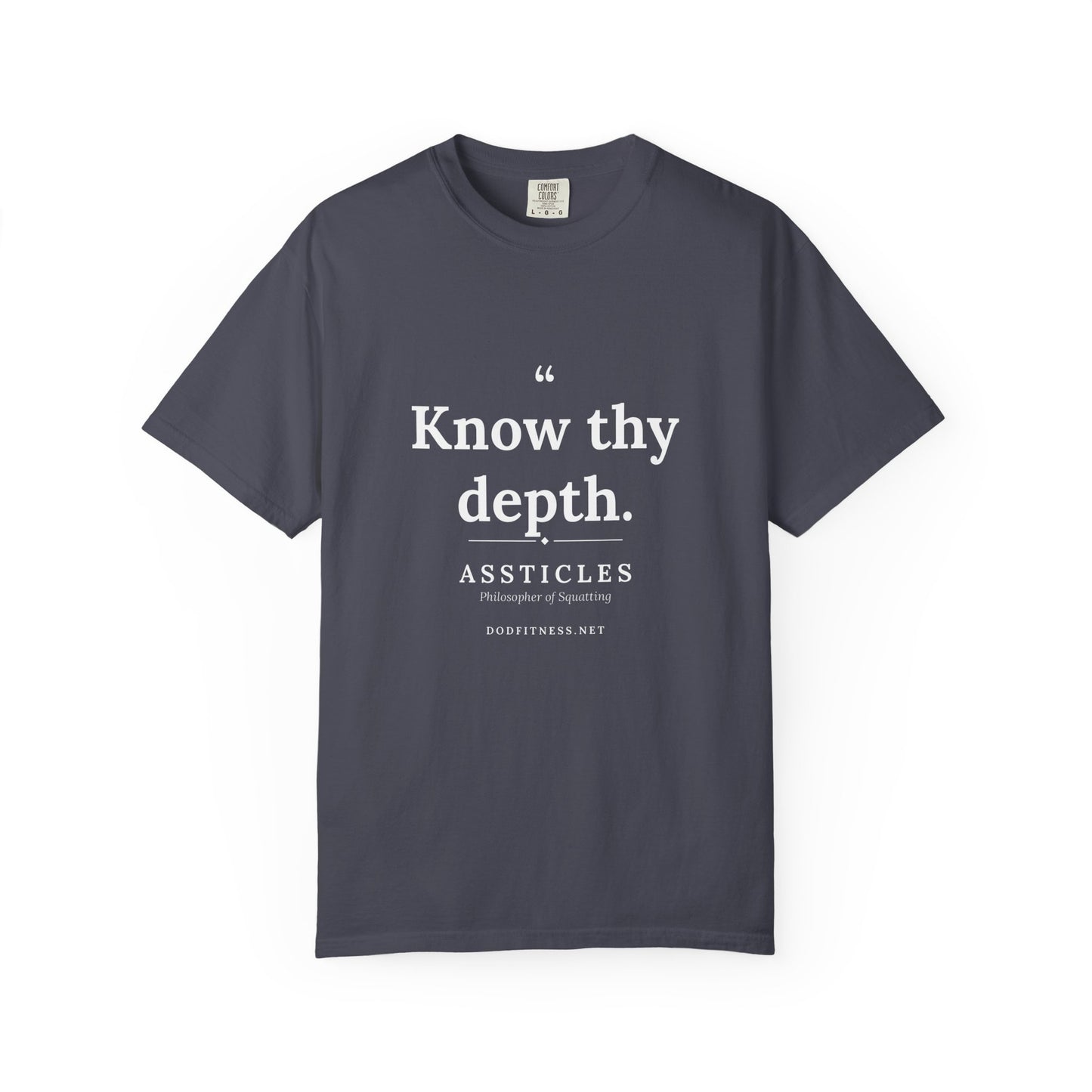 Assticles - Know Thy Depth men's tee - funny gym shirt by DoD Fitness