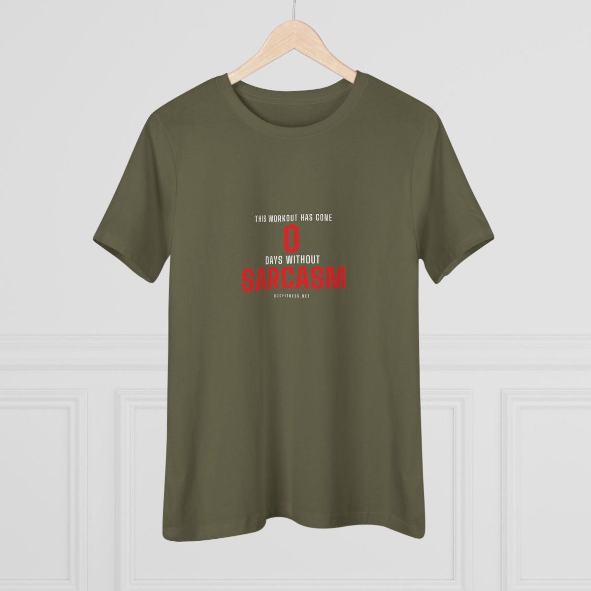 0 Days Sarcasm women's tee - funny gym shirt by DoD Fitness