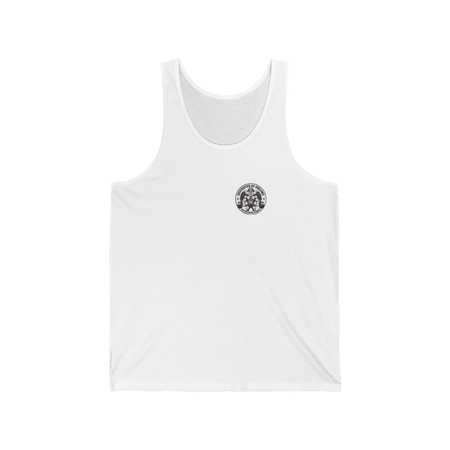 Thin Red Line men's tank in White - funny gym shirt by DoD Fitness