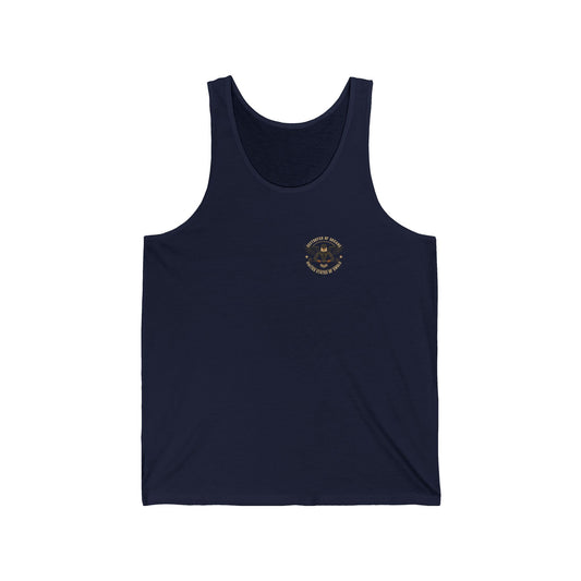 United We Serve - Military men's tank in Navy - funny gym shirt by DoD Fitness