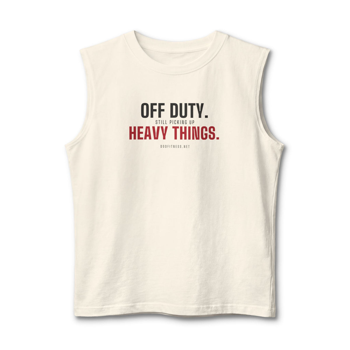Off Duty stringer tank - funny gym tank by DoD Fitness