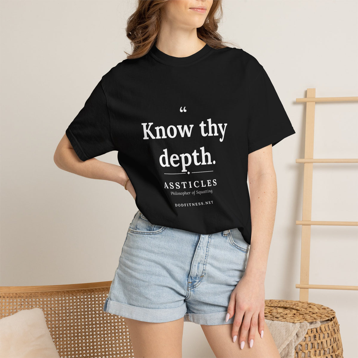 Assticles - Know Thy Depth men's tee in Black - funny gym shirt by DoD Fitness