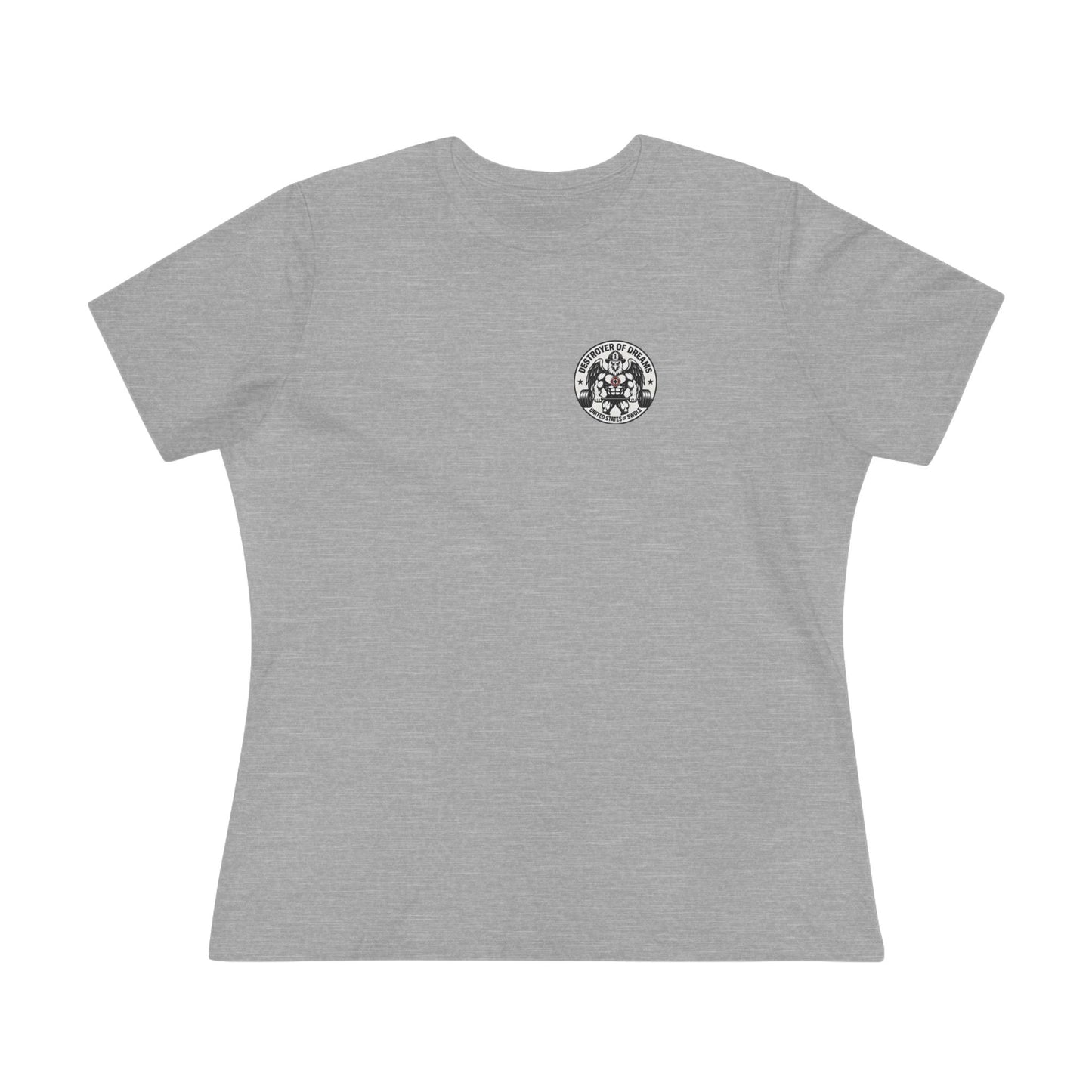 Thin Red Line women's tee in Athletic Heather - funny gym shirt by DoD Fitness