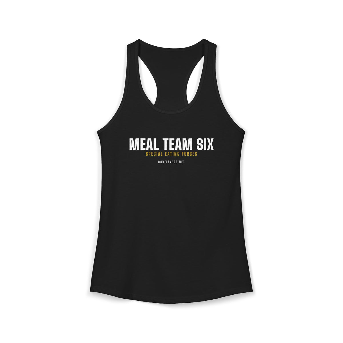 MEAL Team 6 - Special Eating Forces women's racerback tank - funny gym tank by DoD Fitness