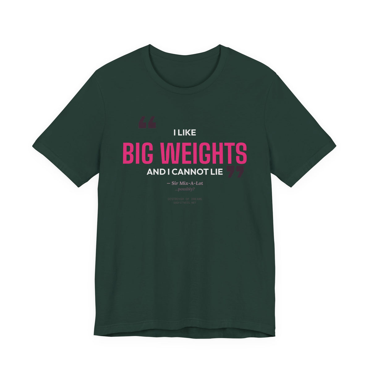 Big Weights men's tee in Forest - funny gym shirt by DoD Fitness