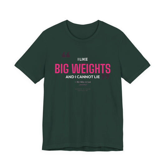Big Weights men's tee in Forest - funny gym shirt by DoD Fitness
