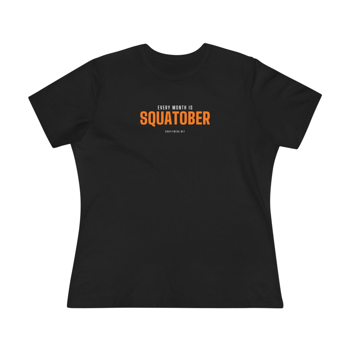 Squatober women's tee in Black - funny gym shirt by DoD Fitness