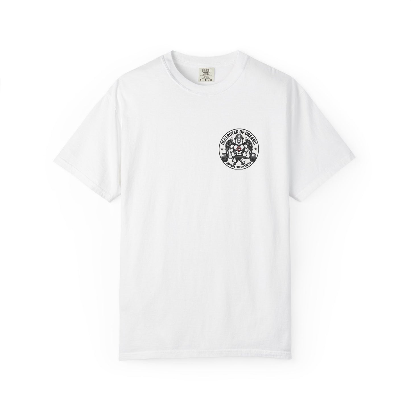Thin Red Line men's tee in White - funny gym shirt by DoD Fitness