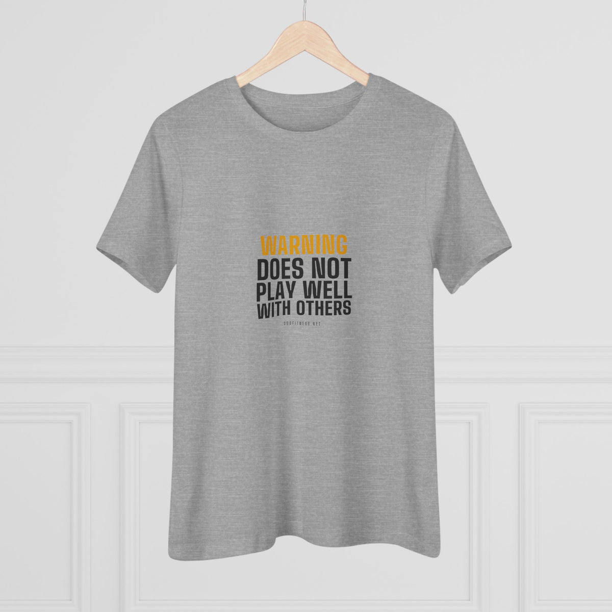 Warning Label women's tee - funny gym shirt by DoD Fitness