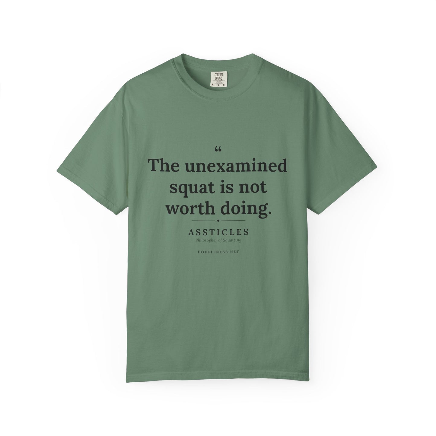 Assticles - The Unexamined Squat men's tee - funny gym shirt by DoD Fitness